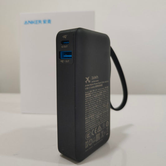 Anker 10000 mAh Nano Powerbank with Built-in Usb-c Cable (A1259) Black